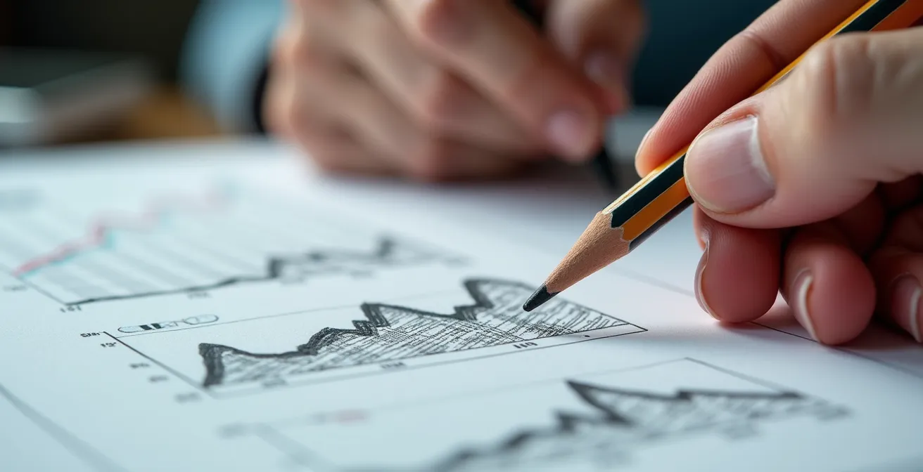 Gros plan sur des mains créant une visualisation de données colorée