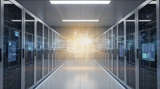 Architecture technique moderne d'une marketplace avec flux de données et infrastructure cloud