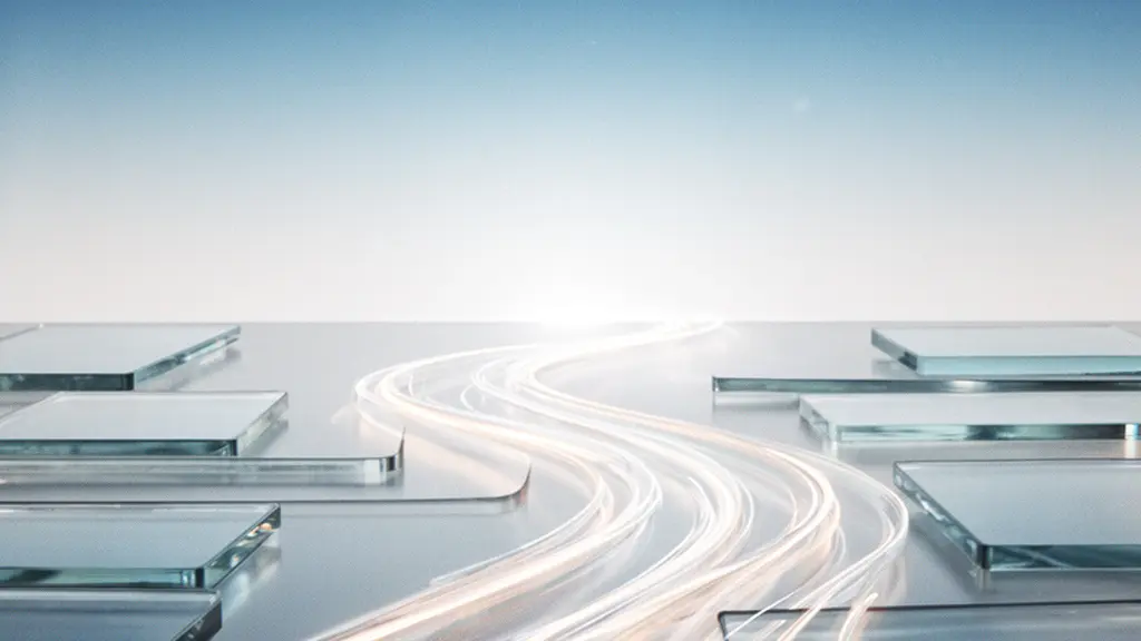 Chemins lumineux multidirectionnels s'entrelaçant harmonieusement dans un espace numérique minimaliste