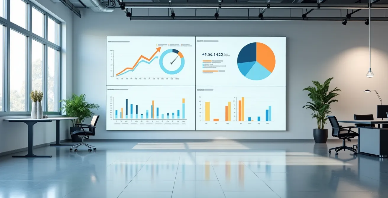 Vue d'ensemble d'un espace de travail avec graphiques de segmentation client