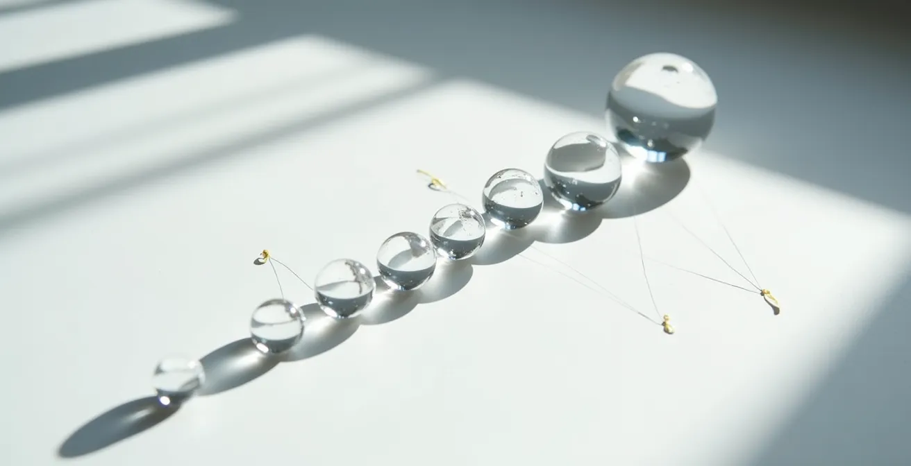 Timeline visuelle montrant l'évolution des messages de retargeting dans le temps avec des points de contact stratégiques