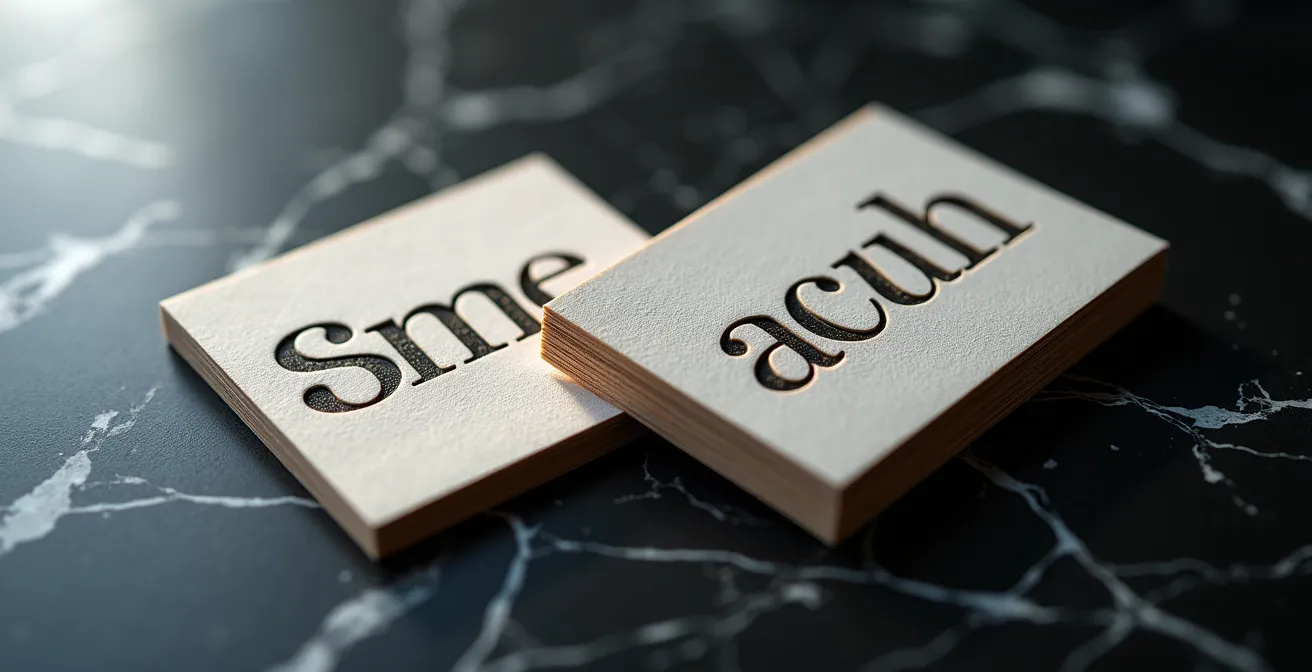 Comparaison visuelle entre polices serif et sans-serif dans un contexte d'investissement professionnel